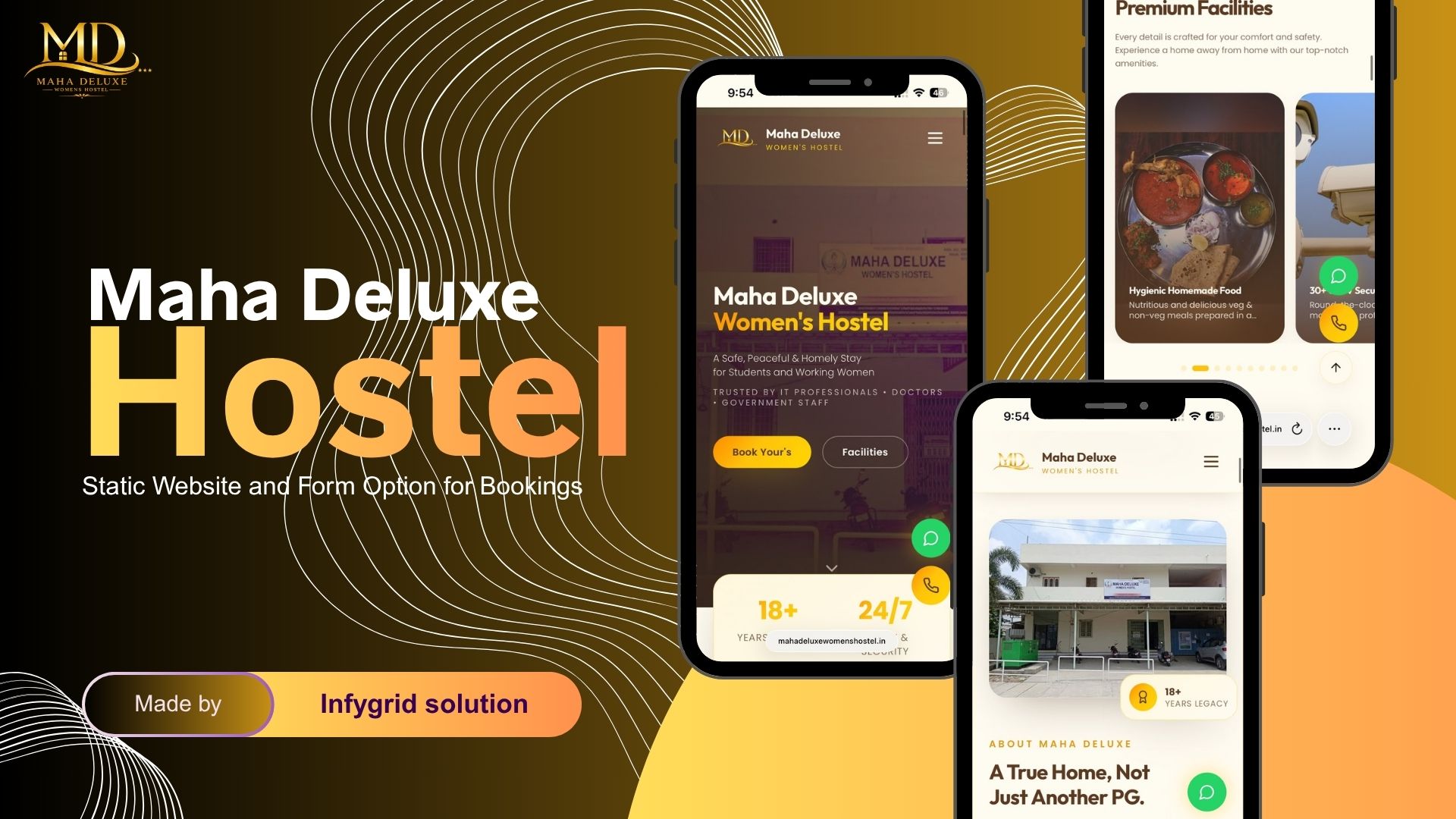 Mahade Luxe Women's Hostel — Booking & Enquiry Website